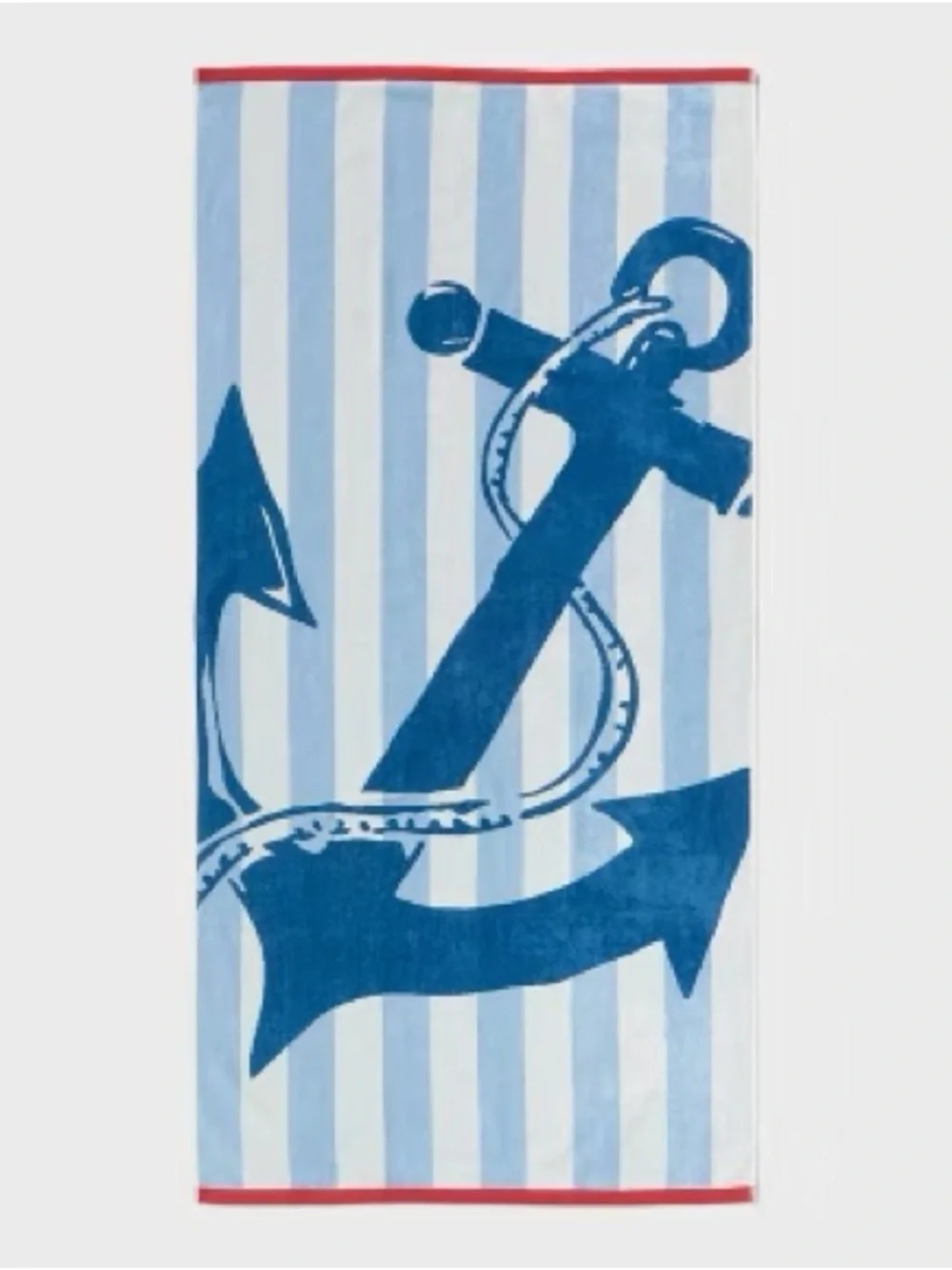 Anchor Nautical Striped Oversized Beach Towel •36